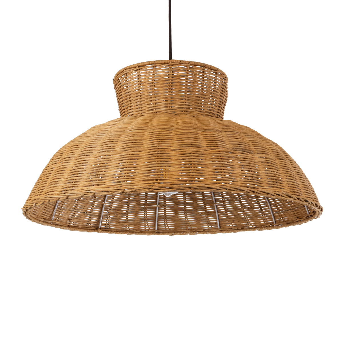 GLOBOSTAR® MALABO 02328 Boho Κρεμαστό Φωτιστικό Οροφής με Ντουί 1 x E27 AC 220-240V IP20 - Καφέ - Μ60 x Π60 x Υ31cm GloboStar® MALABO 02328 Boho Κρεμαστό Φωτιστικό Καμπάνα Μονόφωτο 1 x E27 IP20 Καφέ Ξύλο - Μ60 x Π60 x Υ31cm