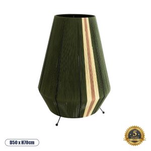 GloboStar® SALERNO 02332 Boho Επιτραπέζιο Φωτιστικό Πορτατίφ Μονόφωτο 1 x E27 IP20 Πράσινο