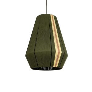 GloboStar® SALERNO 02335 Boho Κρεμαστό Φωτιστικό Πλέγμα Μονόφωτο 1 x E27 IP20 Πράσινο
