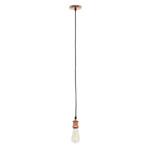 GLOBOSTAR® SUSPENS 115101 Vintage Κρεμαστό Φωτιστικό Οροφής με Ντουί 1 x E27 AC 220-240V IP20 - Ασημί & Πορτοκαλί - Μ10 x Π10 x Y94.3cm