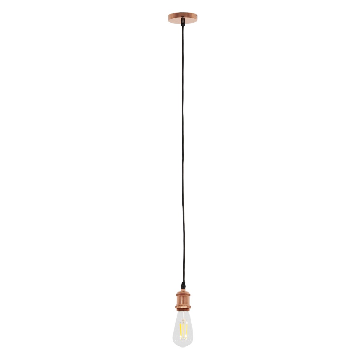 GLOBOSTAR® SUSPENS 115101 Vintage Κρεμαστό Φωτιστικό Οροφής με Ντουί 1 x E27 AC 220-240V IP20 - Ασημί & Πορτοκαλί - Μ10 x Π10 x Y94.3cm