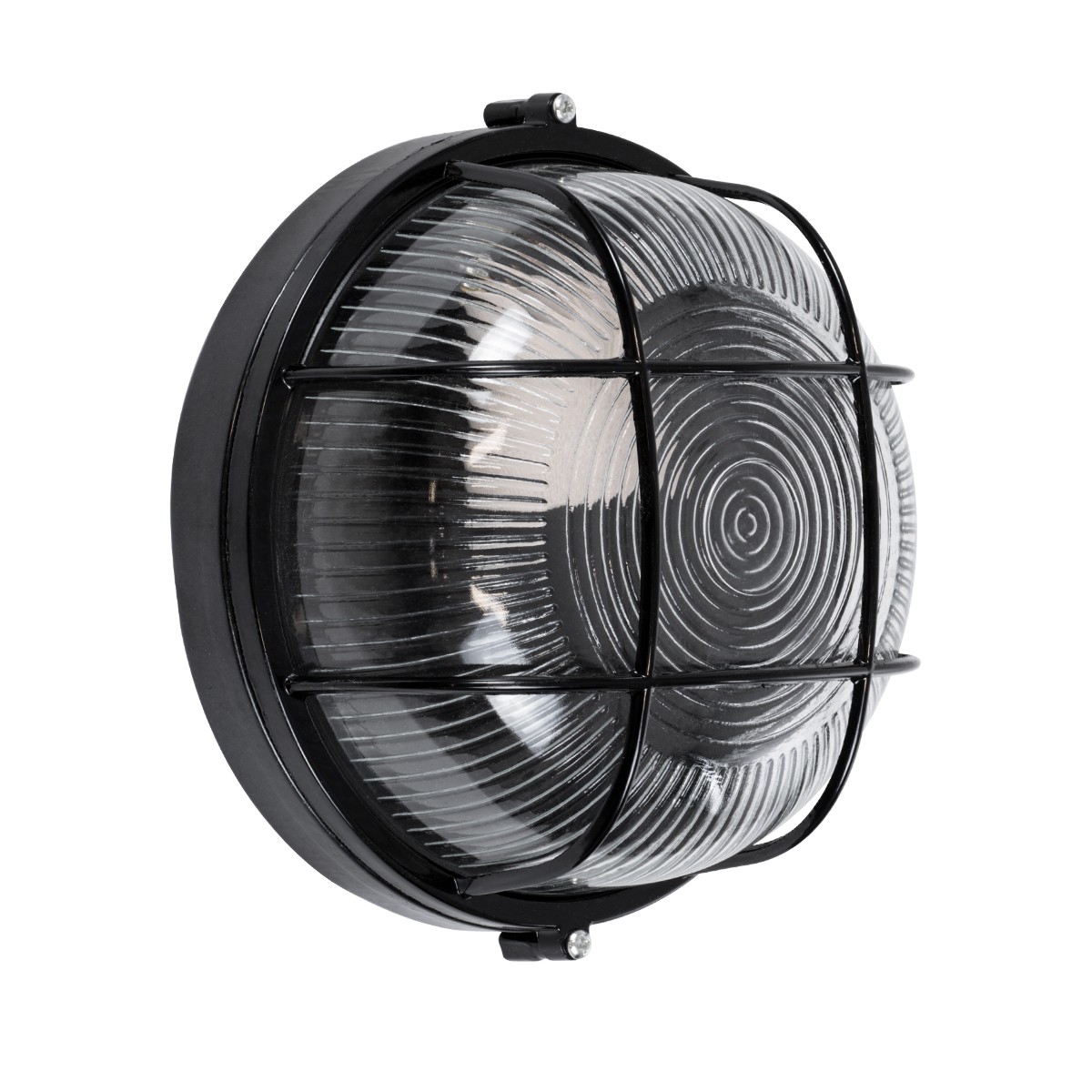GLOBOSTAR® BOATLIGHT 61586 Vintage Φωτιστικό Καραβοχελώνα Τοίχου & Οροφής με Ντουί 1 x E27 AC 220-240V Αδιάβροχο IP65 - Μαύρο Ματ - Μ17.5 x Π17.5 x Υ9cm