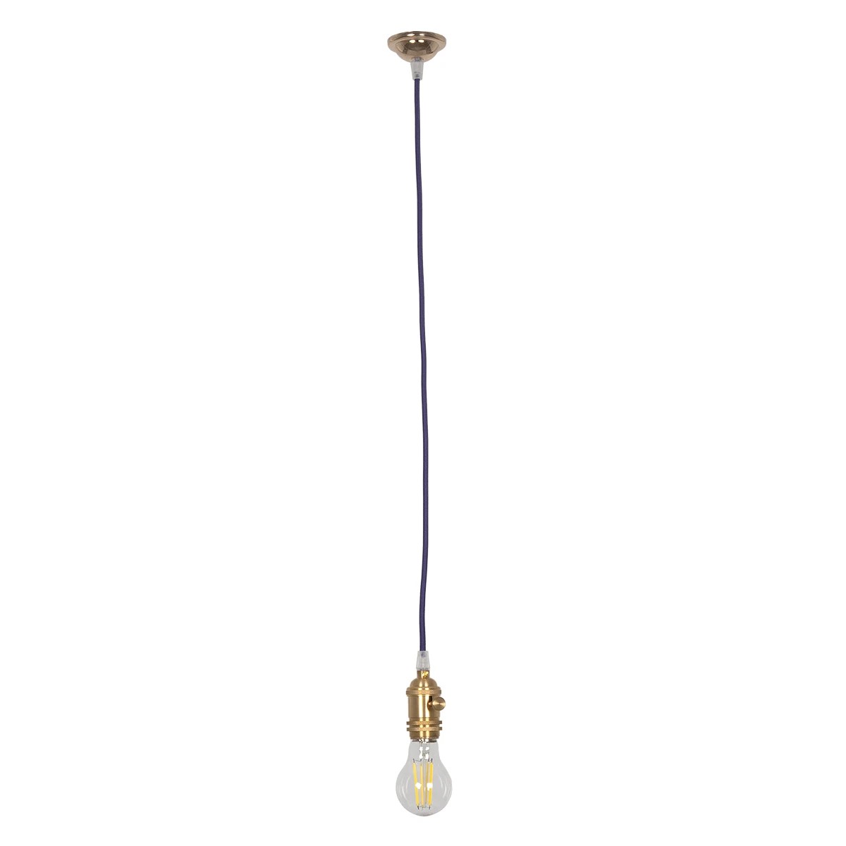 GLOBOSTAR® SUSPENS 115103 Vintage Κρεμαστό Φωτιστικό Οροφής με Ντουί 1 x E27 AC 220-240V IP20 - Χρυσό & Μωβ - Μ6.7 x Π6.7 x Y94.3cm