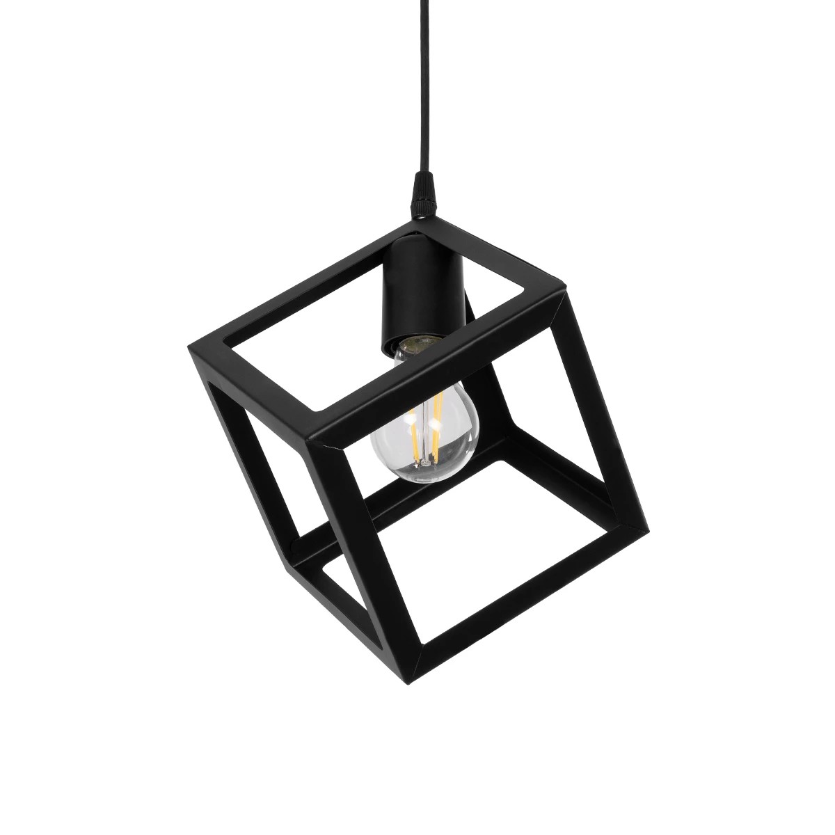 GLOBOSTAR® DISE 201-0049 Μοντέρνο Κρεμαστό Φωτιστικό Οροφής με Ντουί 1 x E27 AC 220-240V IP20 - Μαύρο - Μ28 x Π28 x Υ29cm GloboStar® DISE 201-0049 Μοντέρνο Κρεμαστό Φωτιστικό Κύβος Μονόφωτο 1 x E27 IP20 Μαύρο Μέταλλο - Μ28 x Π28 x Υ31cm