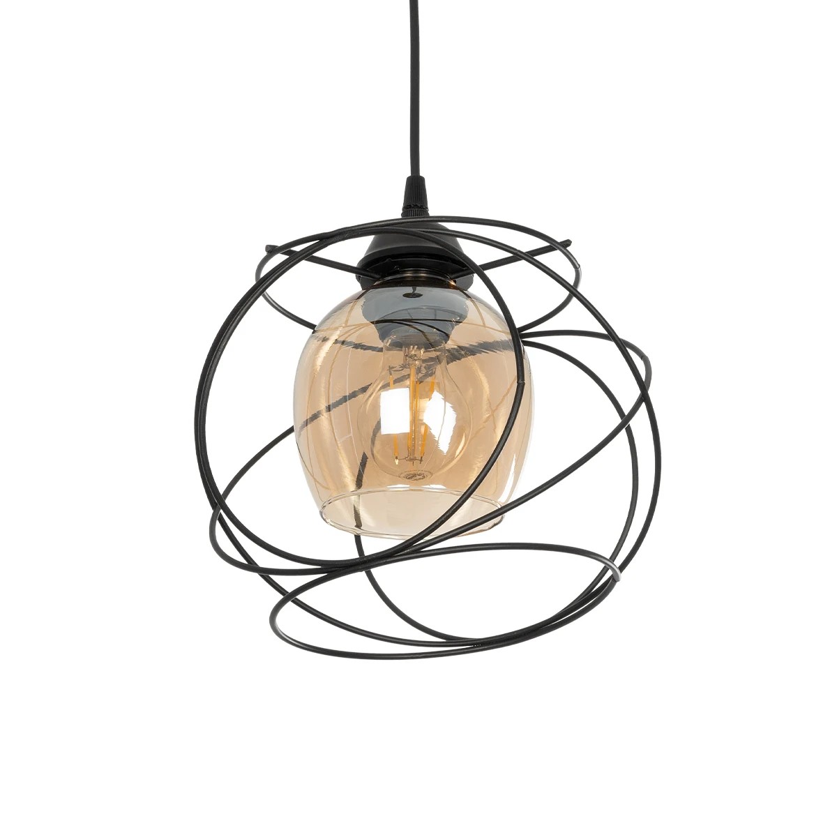 GLOBOSTAR® GLINDER 201-0068 Vintage Κρεμαστό Φωτιστικό Οροφής με Ντουί 1 x E27 AC 220-240V IP20 - Μαύρο & Μελί - Μ25 x Π18 x Υ24cm GloboStar® GLINDER 201-0068 Vintage Κρεμαστό Φωτιστικό Οροφής Πλέγμα Μονόφωτο 1 x E27 IP20 Μαύρο Μέταλλο - Μ25 x Π18 x Υ24cm
