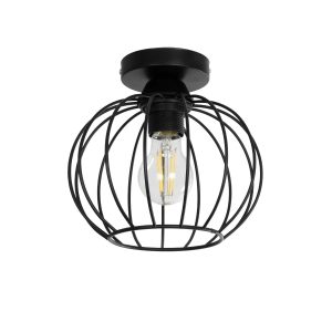 GLOBOSTAR® BITUIN 201-0116 Μοντέρνο Φωτιστικό Οροφής με Ντουί 1 x E27 AC 220-240V IP20 - Μαύρο - Μ21 x Π21 x Υ18cm