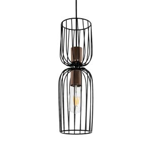GLOBOSTAR® LAVERA 201-0124 Vintage Κρεμαστό Φωτιστικό Οροφής με Ντουί 1 x E27 AC 220-240V IP20 - Μπρονζέ & Μαύρο - Μ14 x Π14 x Υ44cm