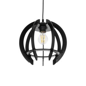 GLOBOSTAR® VIVIDUS 202-0028 Μοντέρνο Κρεμαστό Φωτιστικό Οροφής με Ντουί 1 x E27 AC 220-240V IP20 - Μαύρο - Μ27 x Π27 x Υ27cm