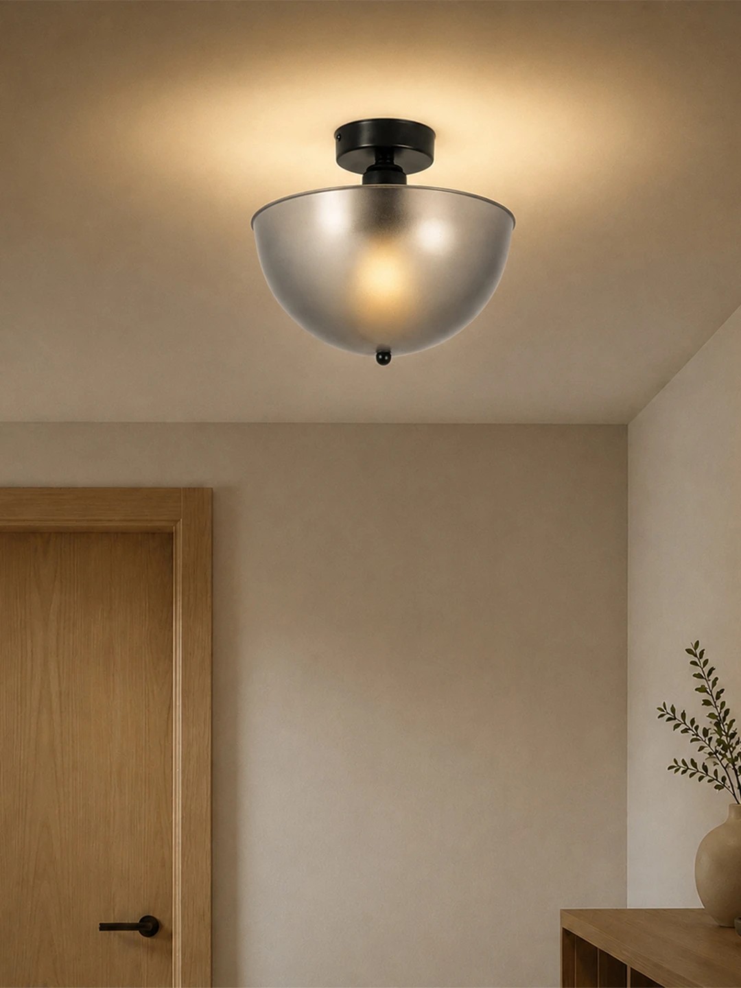 GLOBOSTAR® MEDUSA 203-0307 Μοντέρνο Φωτιστικό Οροφής με Ντουί 1 x E27 AC 220-240V IP20 - Γκρι Μαύρο - Μ25 x Π25 x 23cm