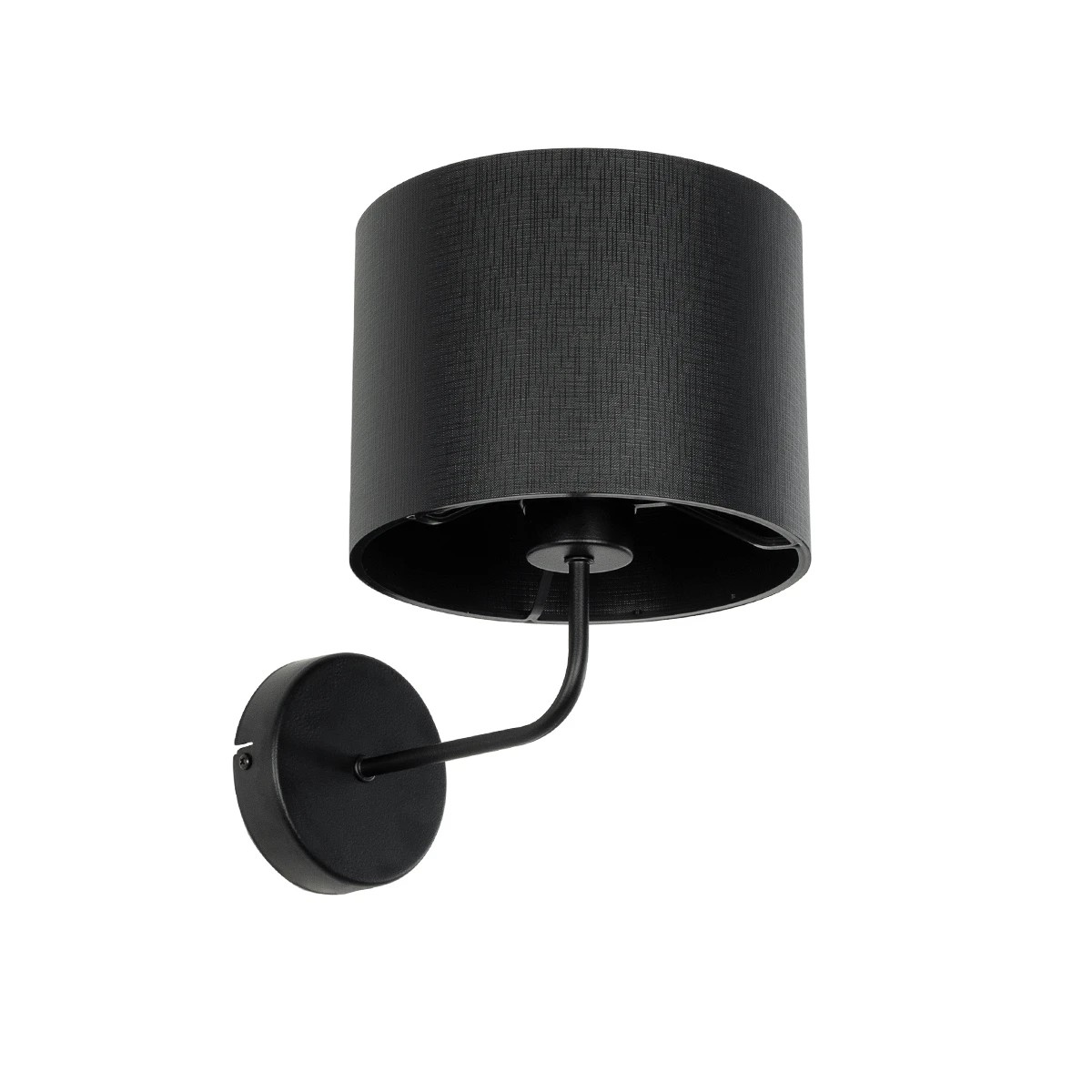 GloboStar® RALPH 203-0038 Vintage Επιτοίχιο Φωτιστικό Απλίκα Μονόφωτο 1 x E27 IP20 Μαύρο Μέταλλο με Μαύρο Ύφασμα - Μ22 x Π29 x Υ30cm