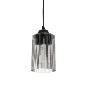 GloboStar® TORUS 203-0063 Μοντέρνο Κρεμαστό Φωτιστικό Καμπάνα Μονόφωτο 1 x E27 IP20 Μαύρο Πλαστικό - Μ10.5 x Π10.5 x Υ18.5cm