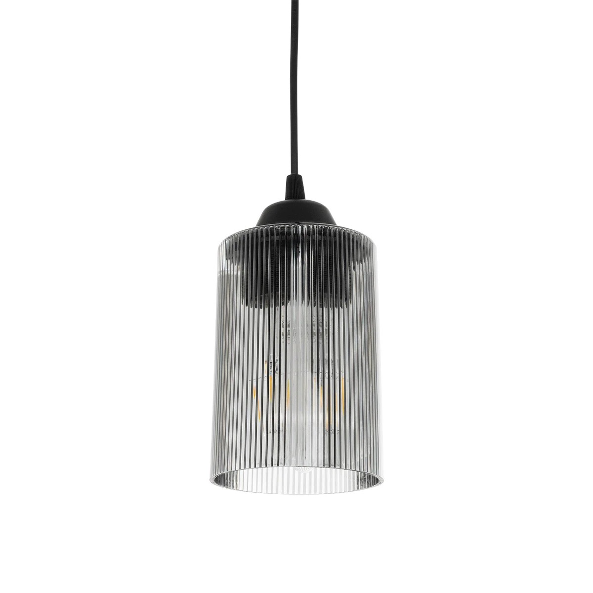 GloboStar® TORUS 203-0063 Μοντέρνο Κρεμαστό Φωτιστικό Καμπάνα Μονόφωτο 1 x E27 IP20 Μαύρο Πλαστικό - Μ10.5 x Π10.5 x Υ18.5cm