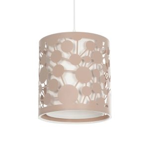 GloboStar® PETAL 203-0066 Μοντέρνο Κρεμαστό Φωτιστικό Καπέλο Μονόφωτο 1 x E27 IP20 Ροζ Πλαστικό - Μ23 x Π23 x Υ30cm