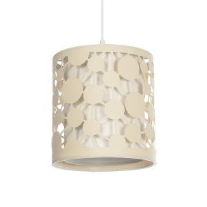 GloboStar® PETAL 203-0067 Μοντέρνο Κρεμαστό Φωτιστικό Καπέλο Μονόφωτο 1 x E27 IP20 Μπεζ Πλαστικό - Μ23 x Π23 x Υ30cm