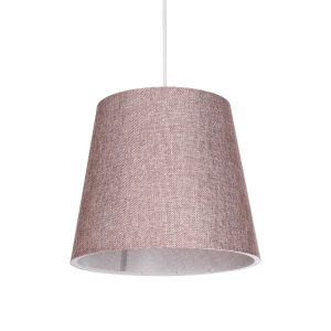 GloboStar® CONEY 203-0072 Μοντέρνο Κρεμαστό Φωτιστικό Καπέλο Μονόφωτο 1 x E27 IP20 Ροζ Ύφασμα - Μ26 x Π26 x Υ25cm