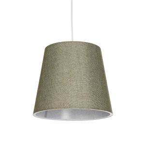 GloboStar® CONEY 203-0074 Μοντέρνο Κρεμαστό Φωτιστικό Καπέλο Μονόφωτο 1 x E27 IP20 Πράσινο Ύφασμα - Μ26 x Π26 x Υ25cm