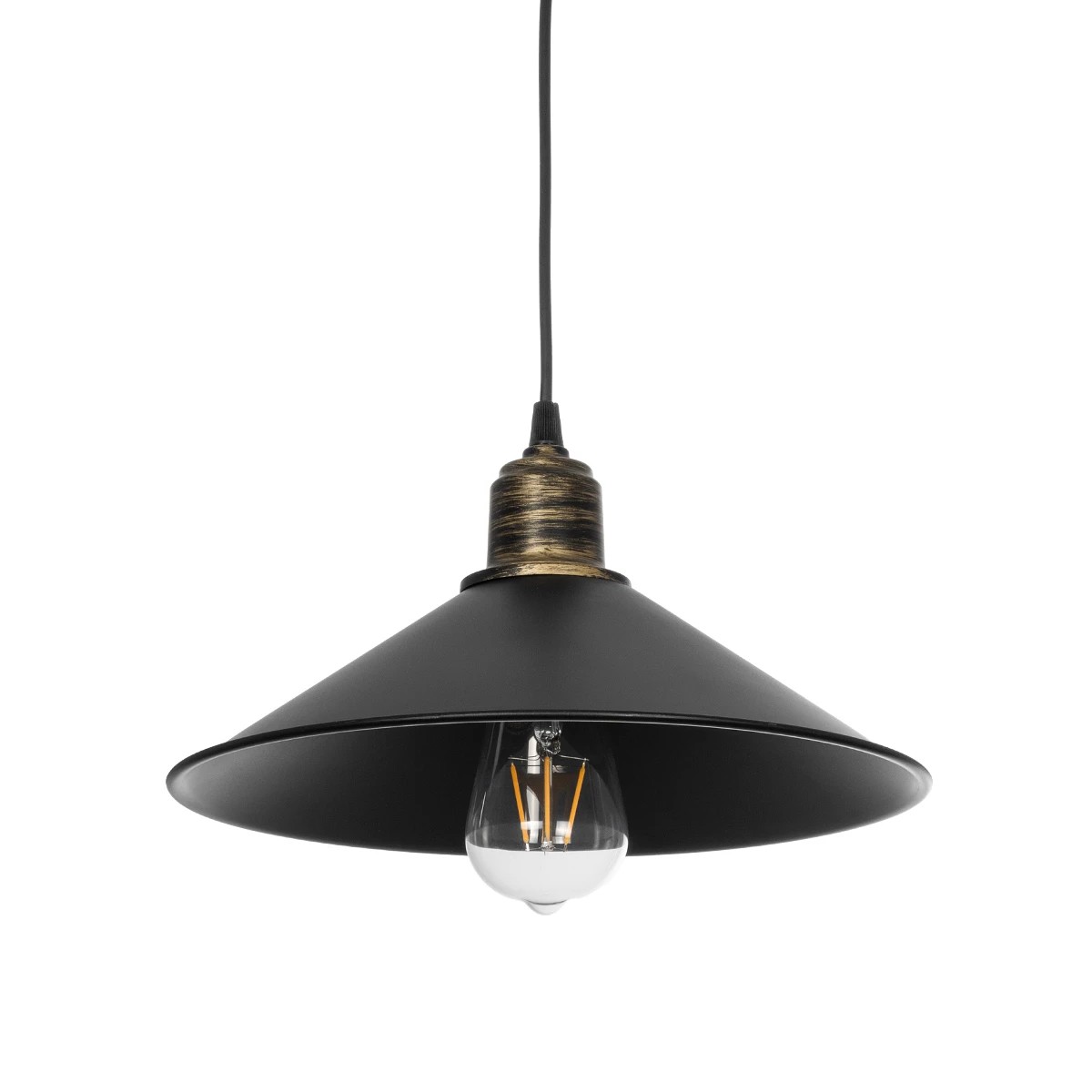 GLOBOSTAR® FERRO 203-0082 Μοντέρνο Κρεμαστό Φωτιστικό Οροφής με Ντουί 1 x E27 AC 220-240V IP20 - Μαύρο & Μπρούτζινο - Μ30 x Π30 x Υ15cm GloboStar® FERRO 203-0082 Μοντέρνο Κρεμαστό Φωτιστικό Καμπάνα Μονόφωτο 1 x E27 IP20 Μαύρο & Μπρούτζινο Πλαστικό - Μ30 x Π30 x Υ15cm
