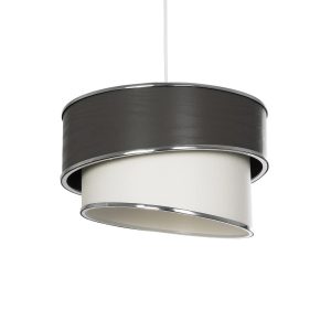 GLOBOSTAR® SONIA 203-0116 Μοντέρνο Κρεμαστό Φωτιστικό Οροφής με Ντουί 1 x E27 AC 220-240V IP20 - Γκρι & Λευκό - Μ30 x Π30 x Υ24cm