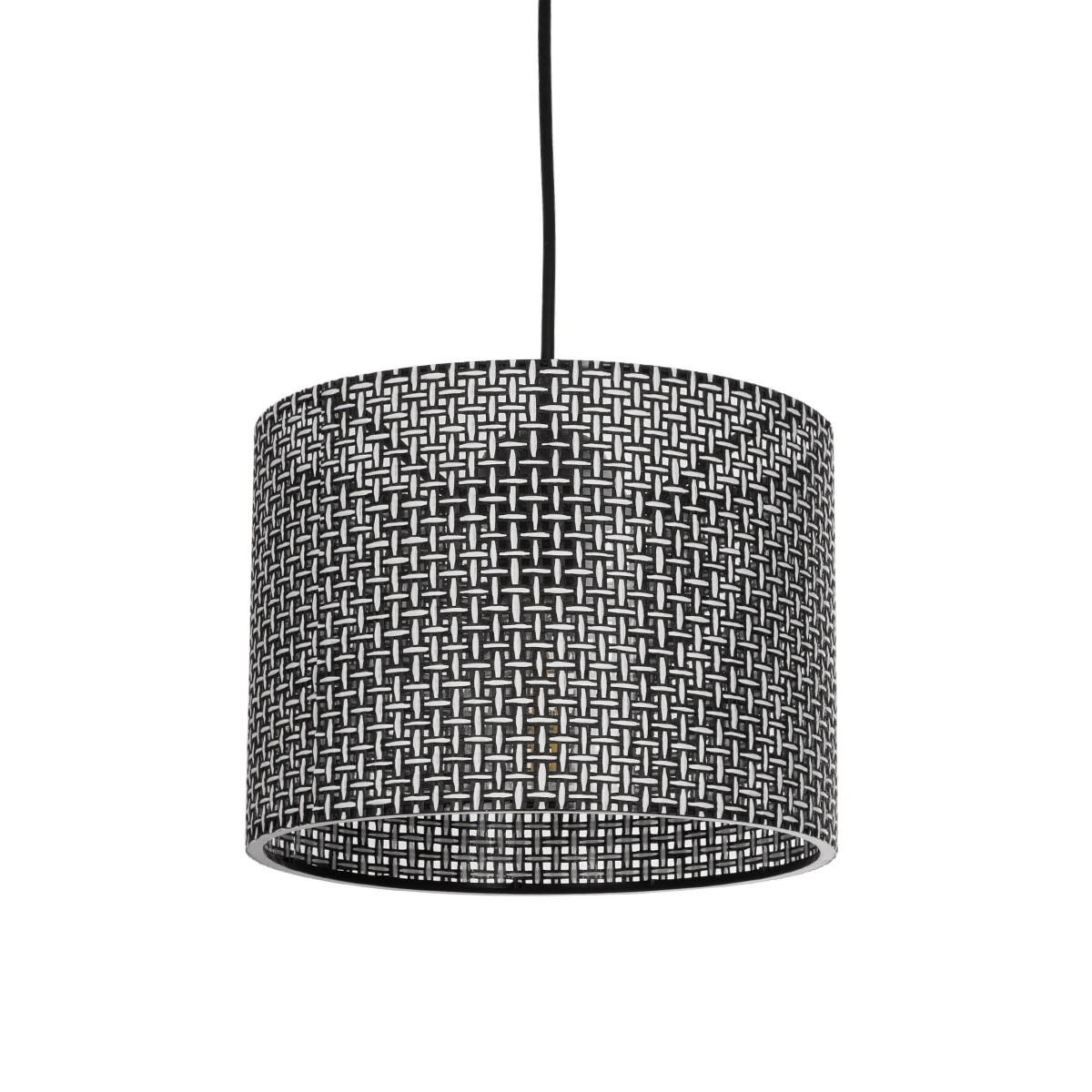 GloboStar® CLAIRIE 203-0133 Μοντέρνο Κρεμαστό Φωτιστικό Καπέλο Μονόφωτο 1 x E27 IP20 Γκρι Ύφασμα - Μ22 x Π22 x Υ18cm