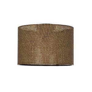 GloboStar® CILIO 203-0151 Μοντέρνο Φωτιστικό Οροφής Καπέλο Μονόφωτο 1 x E27 IP20 Καφέ Διάτρητο Ύφασμα - Μ30 x Π30 x Υ21cm