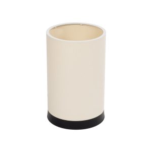 GloboStar® CYLINDER 203-0183 Μοντέρνο Επιτραπέζιο Φωτιστικό Πορτατίφ Μονόφωτο 1 x E27 IP20 Μαύρο Πλαστικό με Μπεζ Υφασμα - Μ14 x Π14 x Υ21cm