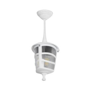 GLOBOSTAR® ZARDIN 203-0237 Vintage Φωτιστικό Οροφής με Ντουί 1 x E27 AC 220-240V IP44 - Λευκό - Μ17 x Π17 x Υ42cm