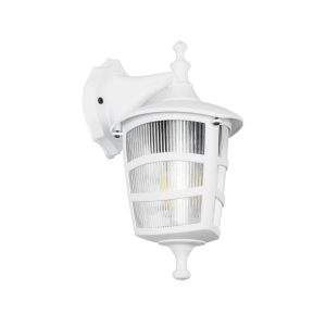 GLOBOSTAR® ZARDIN 203-0239 Vintage Φωτιστικό Τοίχου - Απλίκα με Ντουί 1 x E27 AC 220-240V IP44 - Λευκό - Μ17 x Π22 x Υ30cm