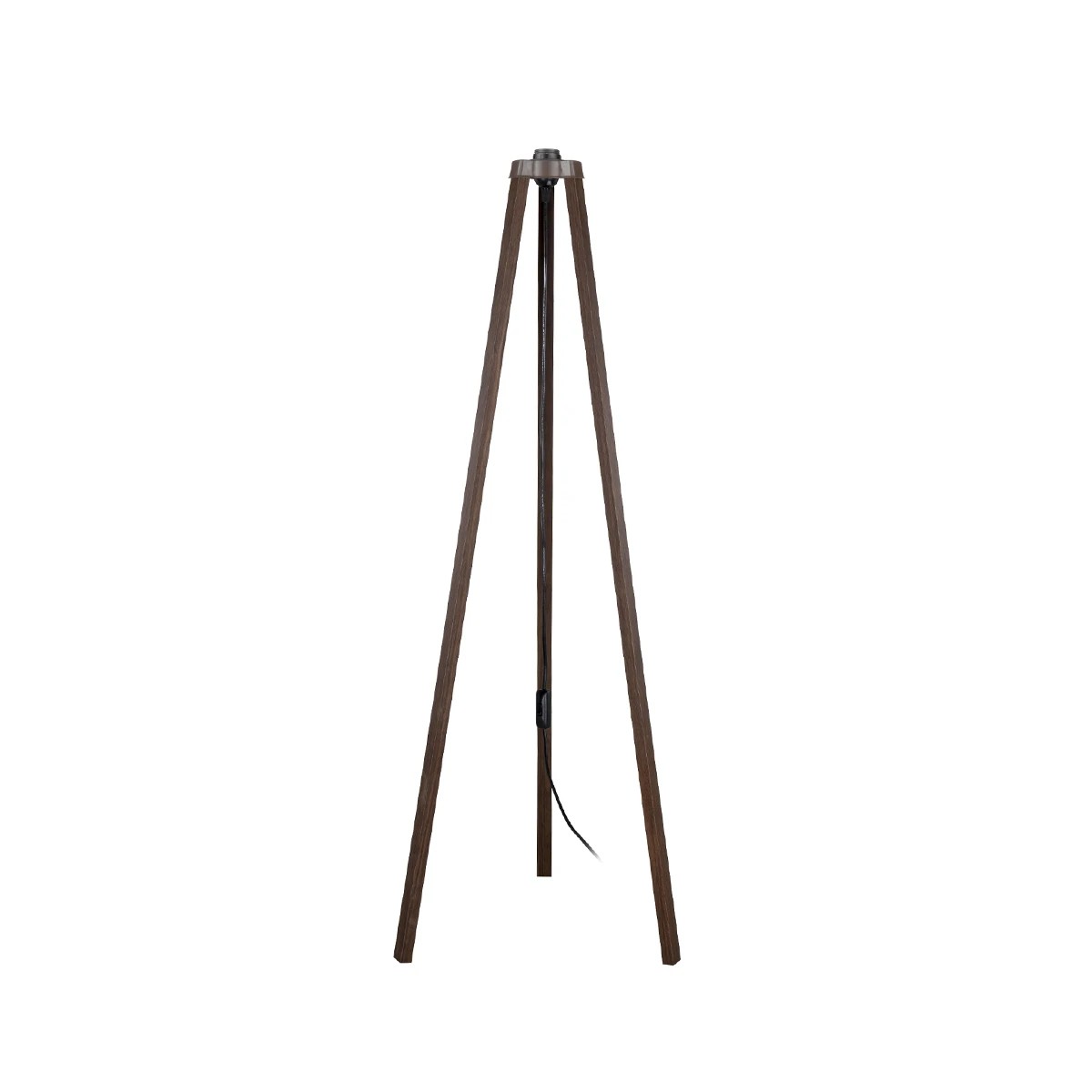 GloboStar® TRIPOD 203-0257 Μοντέρνο Επιδαπέδιο Φωτιστικό Μονόφωτο 1 x E27 IP20 Καφέ Ξύλο - Μ38 x Π38 x Υ120cm