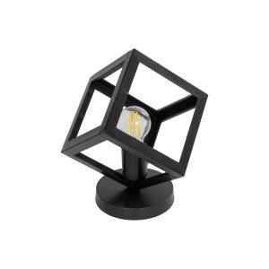 GLOBOSTAR® DISE 203-0272 Μοντέρνο Επιτραπέζιο Φωτιστικό Πορτατίφ με Ντουί 1 x E27 AC 220-240V IP20 - Μαύρο - Μ28 x Π28 x Υ29cm
