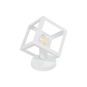 GLOBOSTAR® DISE 203-0273 Μοντέρνο Επιτραπέζιο Φωτιστικό Πορτατίφ με Ντουί 1 x E27 AC 220-240V IP20 - Λευκό - Μ28 x Π28 x Υ29cm