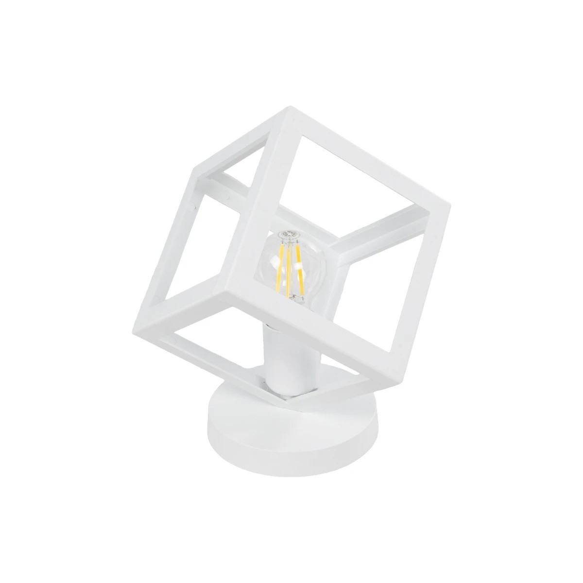 GLOBOSTAR® DISE 203-0273 Μοντέρνο Επιτραπέζιο Φωτιστικό Πορτατίφ με Ντουί 1 x E27 AC 220-240V IP20 - Λευκό - Μ28 x Π28 x Υ29cm