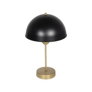 GLOBOSTAR® GAZETA 203-0305 Μοντέρνο Επιτραπέζιο Φωτιστικό Πορτατίφ με Ντουί 1 x E27 AC 220-240V IP20 - Μαύρο & Χρυσό - Μ25 x Π25 x Υ39cm