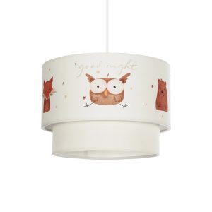 GloboStar® OWL 204-0001 Παιδικό Κρεμαστό Φωτιστικό Φιγούρα Μονόφωτο 1 x E27 IP20 Πολύχρωμο Ύφασμα - Μ30 x Π30 x Υ24cm
