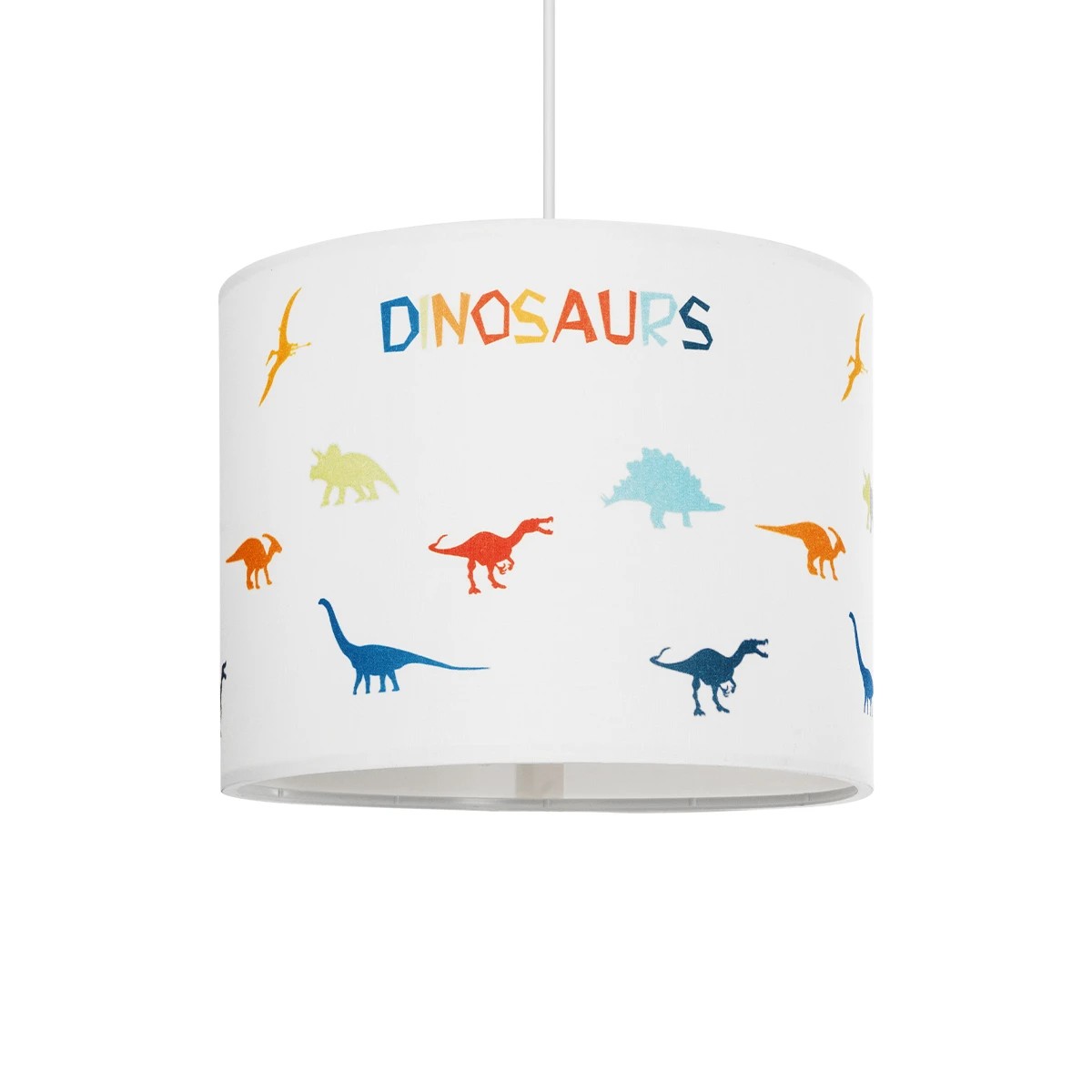 GloboStar® DINO 204-0014 Παιδικό Κρεμαστό Φωτιστικό Φιγούρα Μονόφωτο 1 x E27 IP20 Πολύχρωμο Ύφασμα - Μ28 x Π28 x Υ24cm