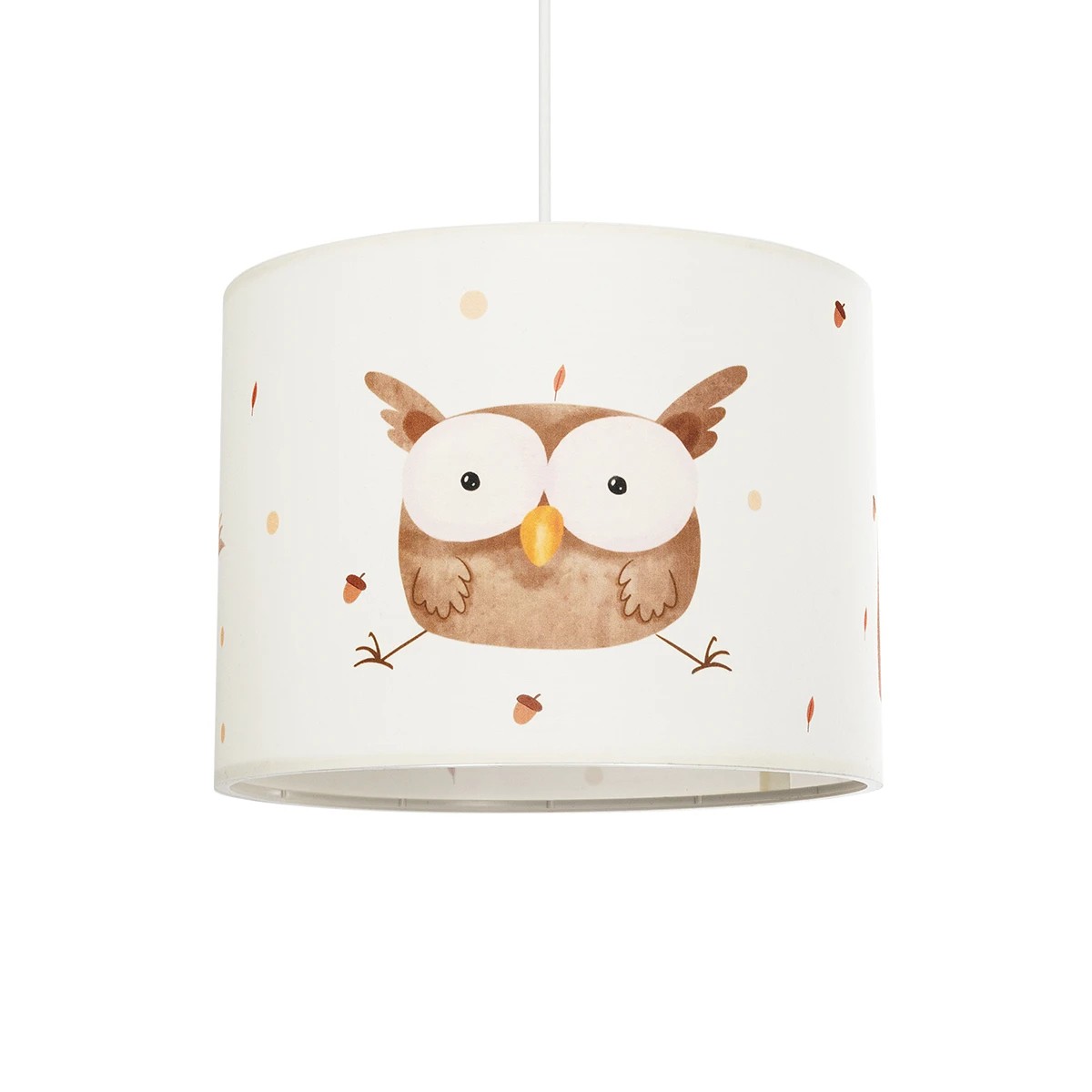 GloboStar® OWL 204-0017 Παιδικό Κρεμαστό Φωτιστικό Φιγούρα Μονόφωτο 1 x E27 IP20 Λευκό Ύφασμα - Μ28 x Π28 x Υ24cm