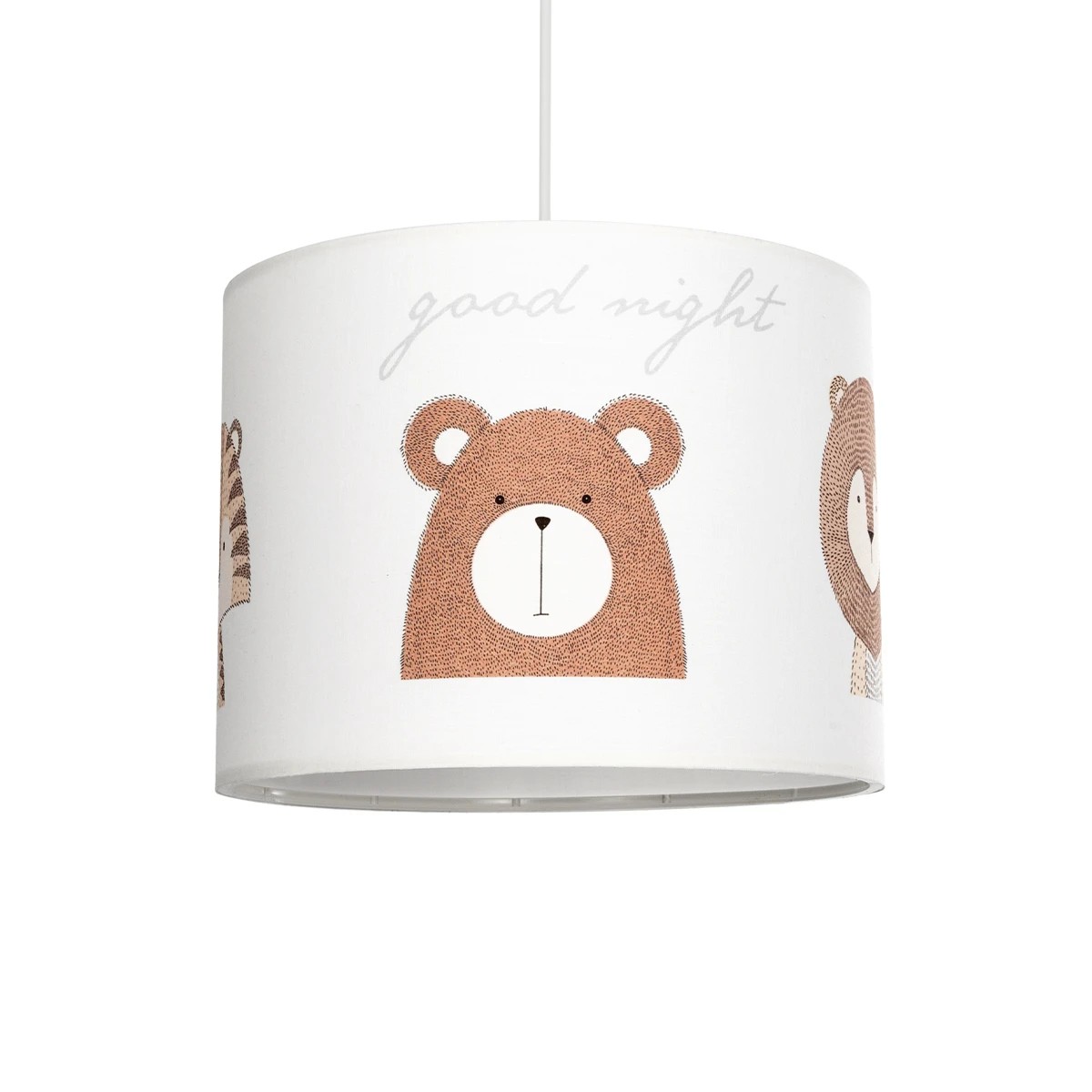 GloboStar® BEAR 204-0018 Παιδικό Κρεμαστό Φωτιστικό Φιγούρα Μονόφωτο 1 x E27 IP20 Πολύχρωμο Ύφασμα - Μ28 x Π28 x Υ24cm