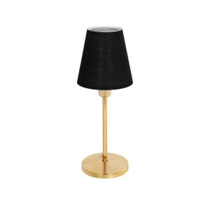 GLOBOSTAR® GLOSSY 204-0056 Μοντέρνο Επιτραπέζιο Φωτιστικό Πορτατίφ με Ντουί 1 x E14 AC 220-240V IP20 - Χρυσό & Μαύρο - Μ14 x Π14 x Υ36cm