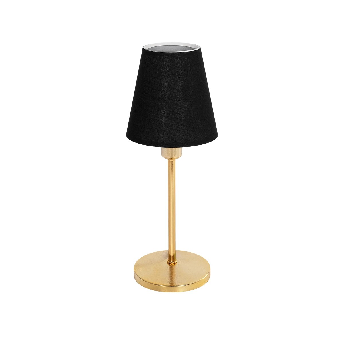 GLOBOSTAR® GLOSSY 204-0056 Μοντέρνο Επιτραπέζιο Φωτιστικό Πορτατίφ με Ντουί 1 x E14 AC 220-240V IP20 - Χρυσό & Μαύρο - Μ14 x Π14 x Υ36cm