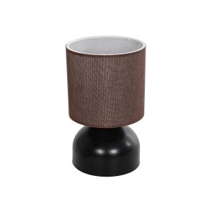 GLOBOSTAR® RUBIK 204-0060 Μοντέρνο Επιτραπέζιο Φωτιστικό Πορτατίφ με Ντουί 1 x E27 AC 220-240V IP20 - Μαύρο & Καφέ - Μ18 x Π18 x Υ30cm