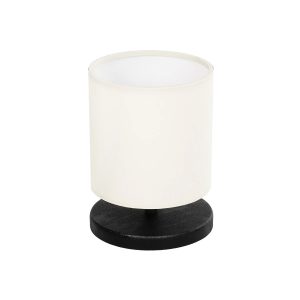 GLOBOSTAR® MINNIE 204-0062 Μοντέρνο Επιτραπέζιο Φωτιστικό Πορτατίφ με Ντουί 1 x E14 AC 220-240V IP20 - Μαύρο & Μπεζ - Μ15 x Π15 x Υ21cm