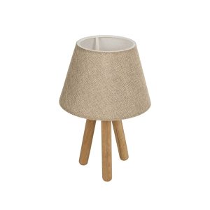 GLOBOSTAR® CAP 204-0067 Μοντέρνο Επιτραπέζιο Φωτιστικό Πορτατίφ με Ντουί 1 x E27 AC 220-240V IP20 - Καφέ & Μπεζ - Μ22 x Π22 x Υ33cm