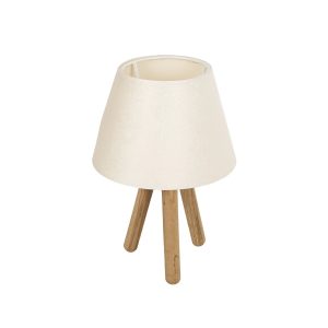 GLOBOSTAR® CAP 204-0069 Μοντέρνο Επιτραπέζιο Φωτιστικό Πορτατίφ με Ντουί 1 x E27 AC 220-240V IP20 - Καφέ & Λευκό - Μ22 x Π22 x Υ33cm