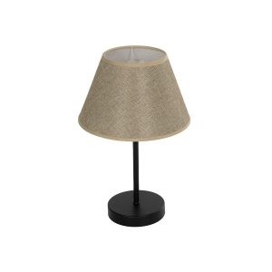 GLOBOSTAR® LARA 204-0073 Μοντέρνο Επιτραπέζιο Φωτιστικό Πορτατίφ με Ντουί 1 x E27 AC 220-240V IP20 - Μαύρο & Μπεζ - Μ22 x Π22 x Υ36cm
