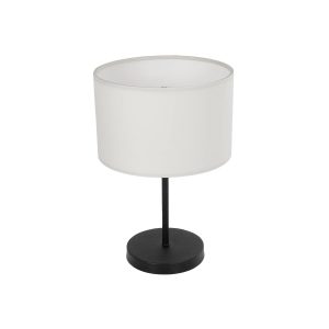 GLOBOSTAR® LARA 204-0075 Μοντέρνο Επιτραπέζιο Φωτιστικό Πορτατίφ με Ντουί 1 x E27 AC 220-240V IP20 - Μαύρο & Μπεζ - Μ24 x Π24 x Υ35cm