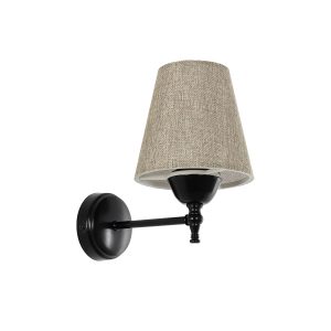 GLOBOSTAR® PAM 204-0112 Μοντέρνο Φωτιστικό Τοίχου - Απλίκα με Ντουί 1 x E27 AC 220-240V IP20 - Μαύρο & Μπεζ - Μ23 x Π23 x Υ17cm