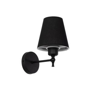 GloboStar® ELEGANTE 204-0185 Μοντέρνο Φωτιστικό Τοίχου Απλίκα Μονόφωτο 1 x E27 AC 220-240V IP20 Μαύρο - Μ14 x Π14 x Υ26cm