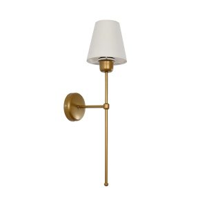 GloboStar® LING 204-0189 Μοντέρνο Φωτιστικό Τοίχου Απλίκα Μονόφωτο 1 x E27 AC 220-240V IP20 Μπεζ & Μαύρο - Μ13 x Π13 x Υ50cm