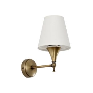 GloboStar® SUSE 204-0191 Μοντέρνο Φωτιστικό Τοίχου Απλίκα Μονόφωτο 1 x E27 AC 220-240V IP20 Μπεζ & Μπρούτζινο - Μ23 x Π13 x Υ21cm