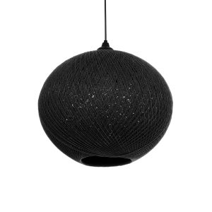 GLOBOSTAR® SOLEI 205-0004 Boho Κρεμαστό Φωτιστικό Οροφής με Ντουί 1 x E27 AC 220-240V IP20 - Μαύρο - M40 x Π40 x Υ36cm