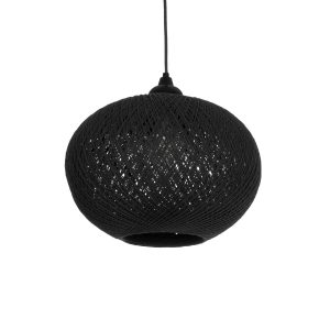 GLOBOSTAR® SOLEI 205-0005 Boho Κρεμαστό Φωτιστικό Οροφής με Ντουί 1 x E27 AC 220-240V IP20 - Μαύρο - M30 x Π30 x Υ35cm